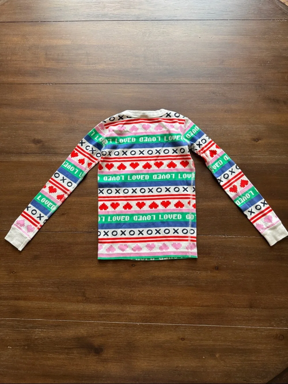 Size 6-7 Hanna Andersson loved xoxo hearts pajamas 100% organic cotton